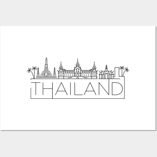 Thailand Minimal Skyline Posters and Art